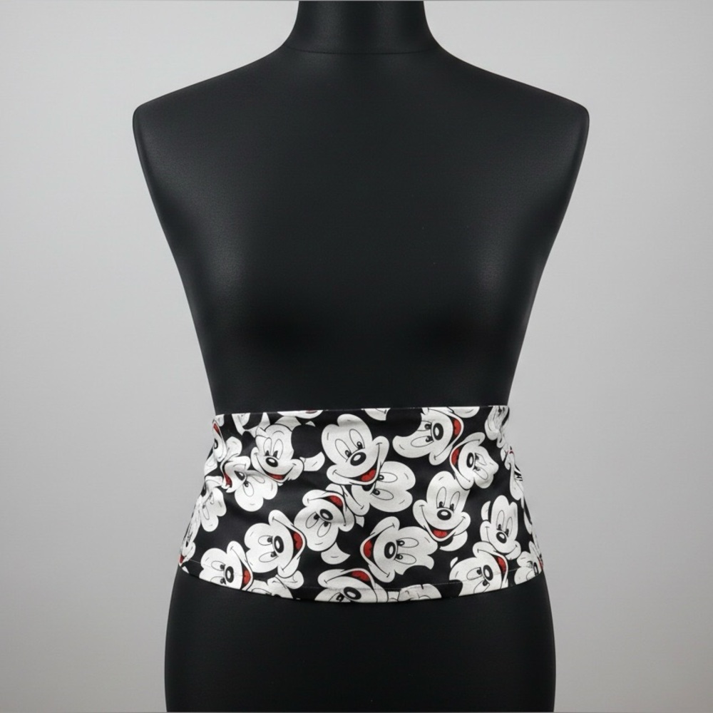 Vintage 90s Disney‎ Mickey Mouse Silk Cummerbund | Adjustable | Made in Korea